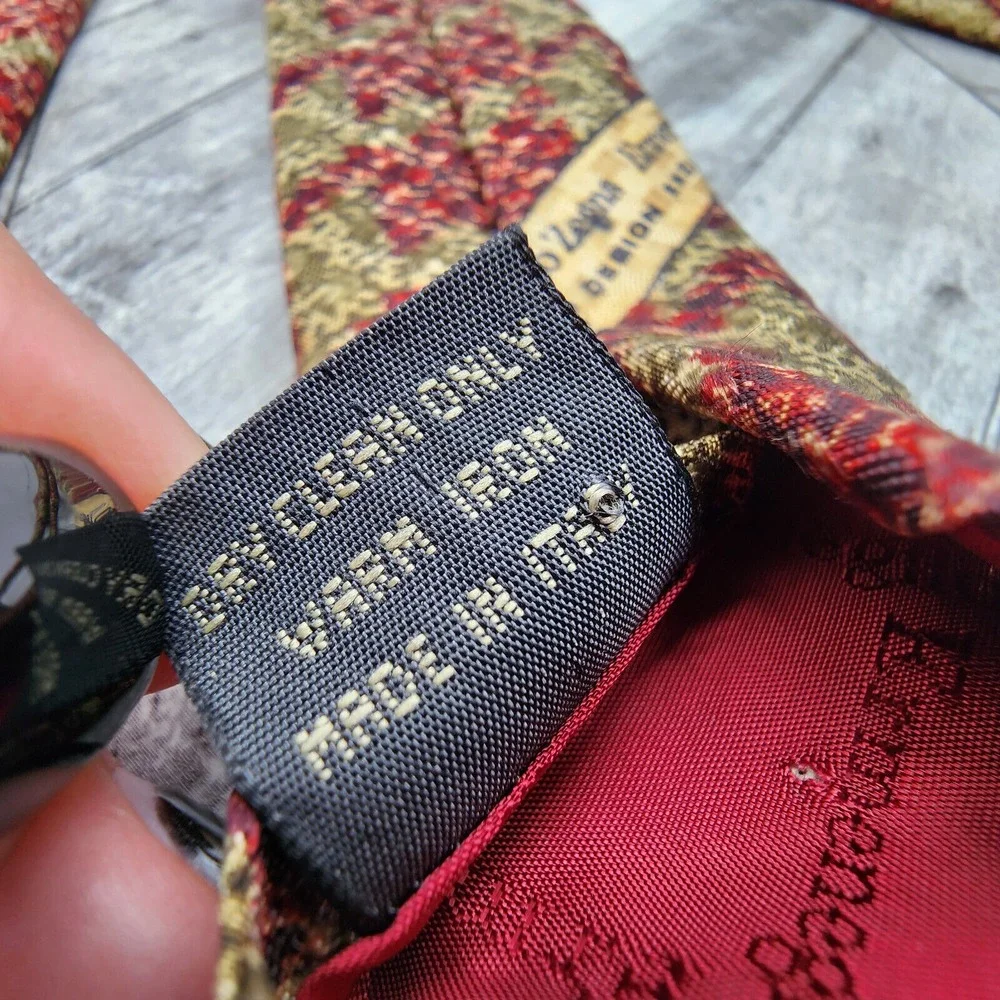Ermenegildo Zegna Exclusive Design‎ Tie Green Maroon Jacquard Silk Italy Necktie